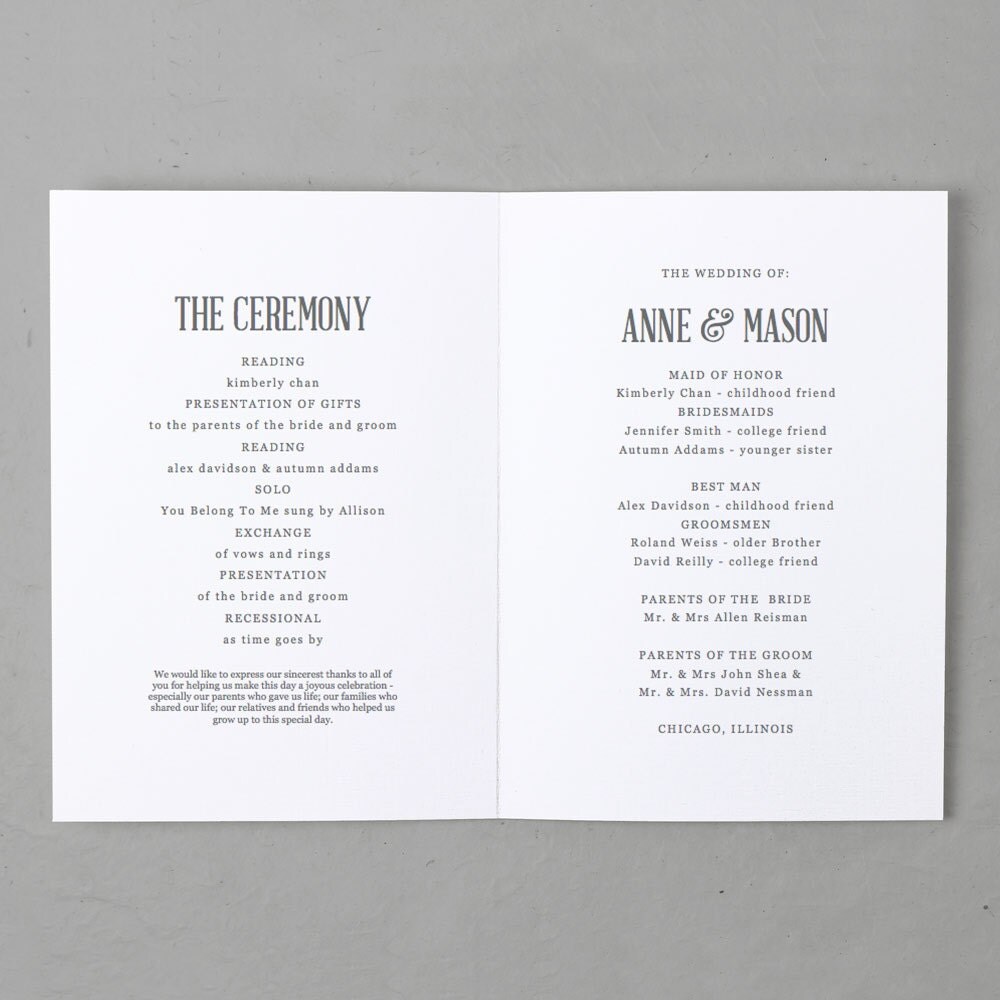 Editable Wedding Program Template Editable Wedding Program Template