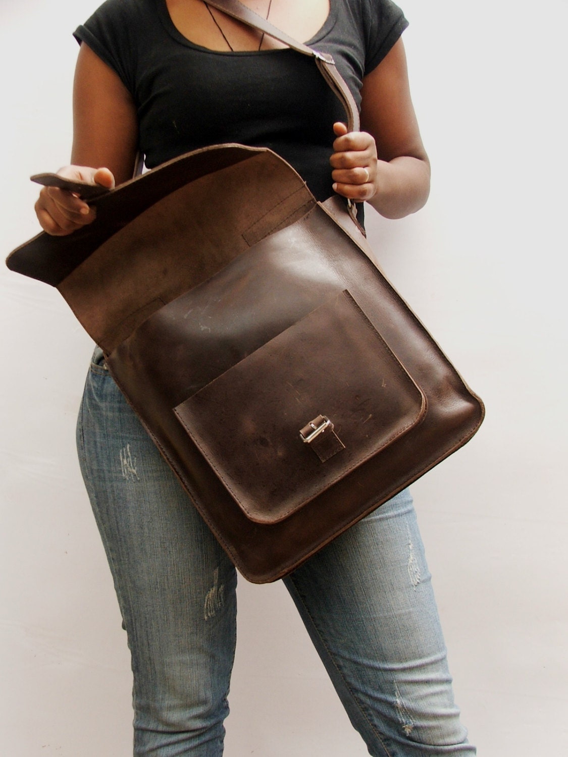 Women Messenger bag Brown bag Leather cross body bag