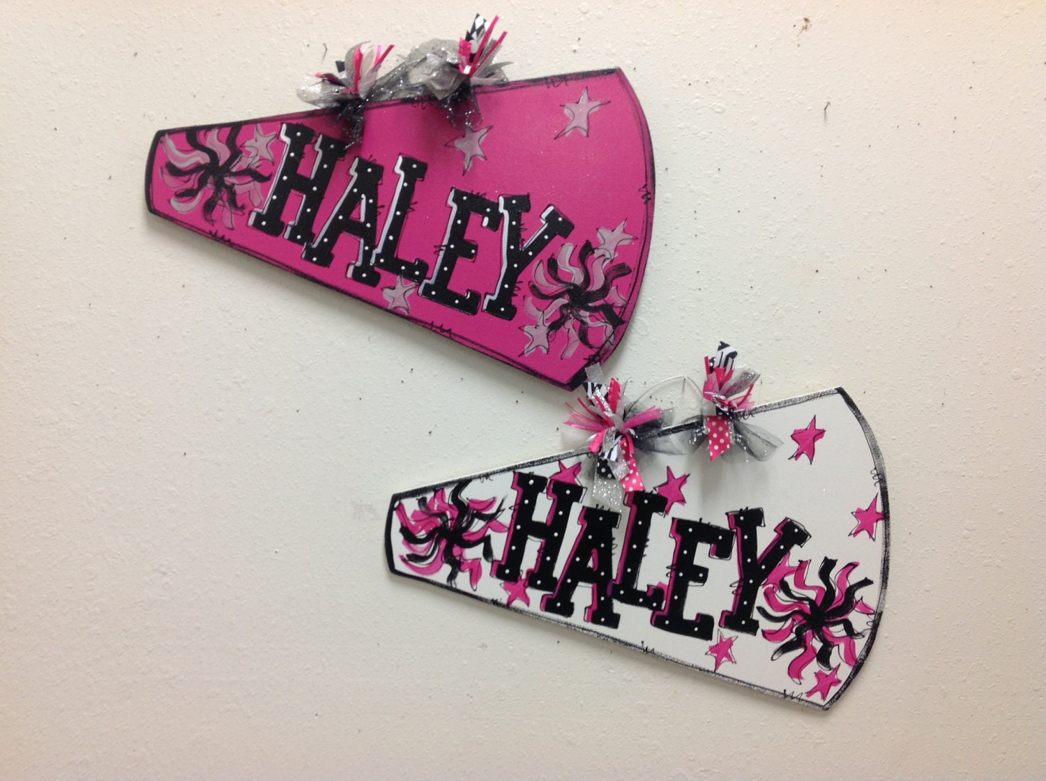 Cheer megaphone personalized custom by TWOPINKDOTS on Etsy