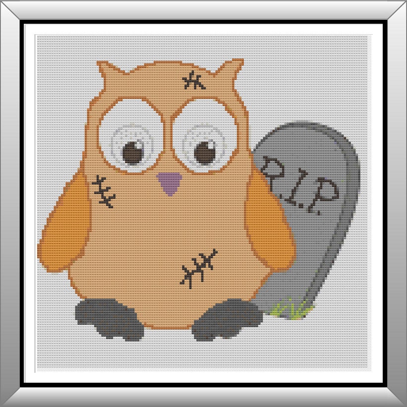 Halloween Owl Cross Stitch Pattern Cute Cross by ...