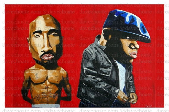 2Pac and Notorious BIG Art Photo Print. Tupac and by choateart