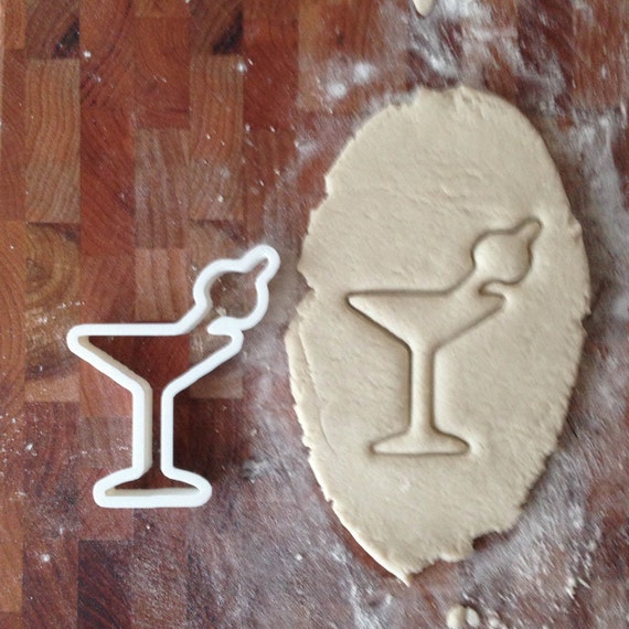 Martini Glass Cookie Cutter with Olive and Tooth by CavidDesigns