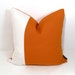 SALE - Hold for Kristen S.V - Orange Outdoor Pillow Cover 16", Modern Color Block, Decorative Throw Pillow Case, White Sunbrella