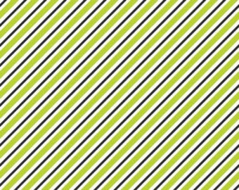 Green Stripe fabric Pepe in Paris Riley Blake