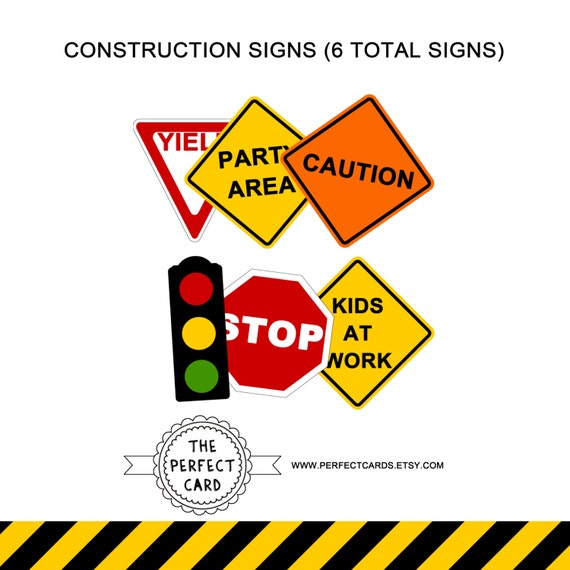 Items Similar To Construction Printable Road Signs Instant Download