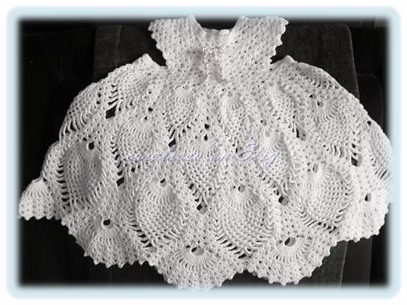 Baby Crochet Pattern Childs Lacy Pineapple Dress