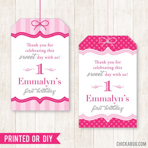 Pretty in Pink Party - Personalized DIY printable favor tags - Printed tags also available Il_570xn
