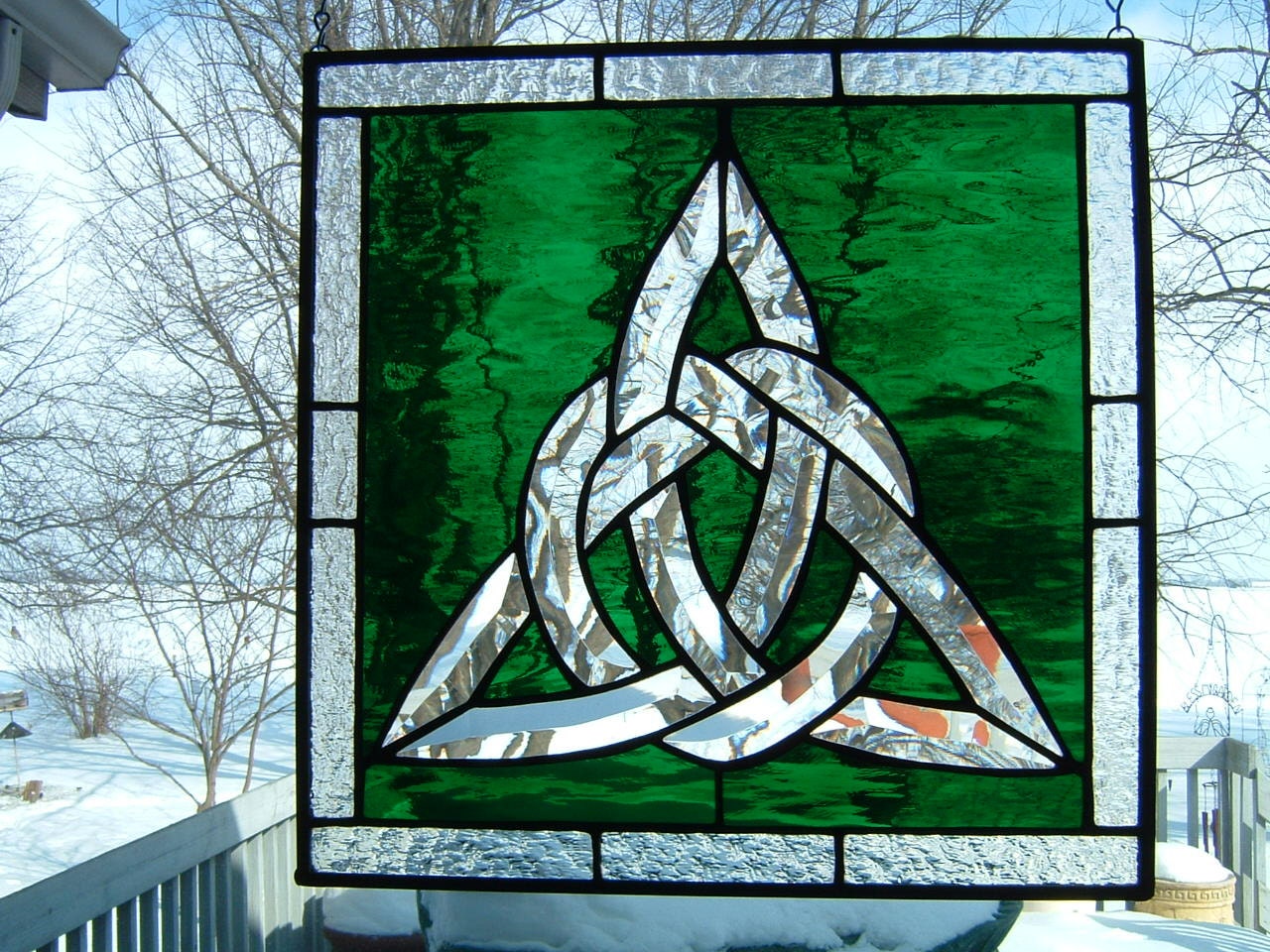 Stained Glass Irish Beveled Trinity Knot Celtic by islandglass1