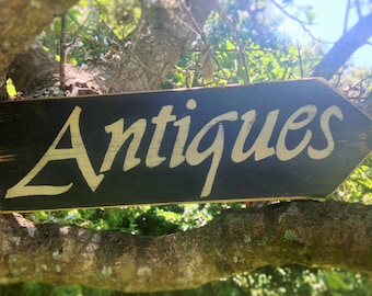 ANTIQUES (Choose Color) Rustic Shabby Chic Sign