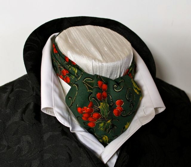 christmas holly pure cotton day cravat victorian ascot tie christmas holly pure cotton day cravat victorian ascot tie