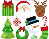 Simply Christmas Cute Christmas Digital Clipart - Commercial Use OK - Christmas Graphics, Christmas Digital Art, Christmas Clipart Il_170x135