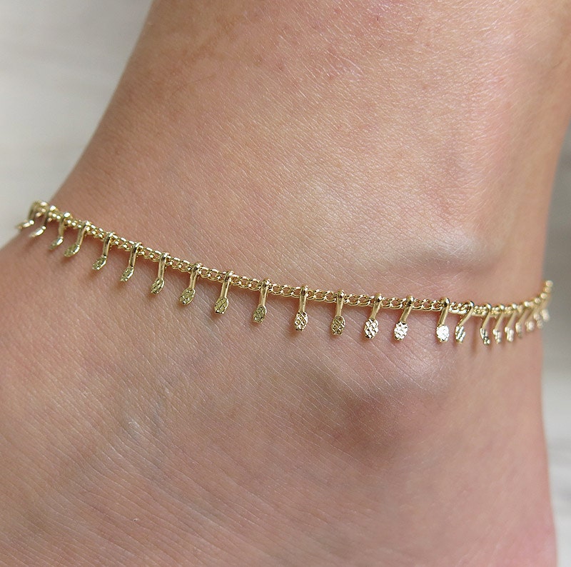anklet gold anklet anklet bracelet delicate anklet by sohocraft