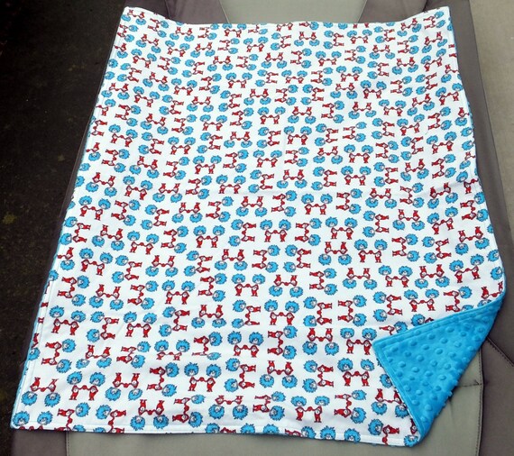 Baby Blanket Dr. Seuss Thing 1 and Thing 2 Flannel and