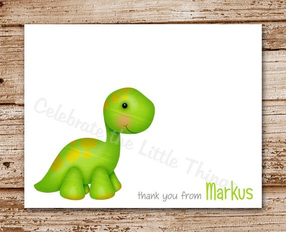 Set of 8 Dinosaur Note Cards, Notecards | Personalized Stationery | Thank You Cards Il_570xn