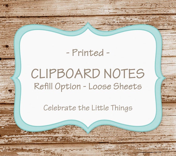 Clipboard Notes REFILL Option | Just the Note Sheets | Loose Sheets Il_570xn