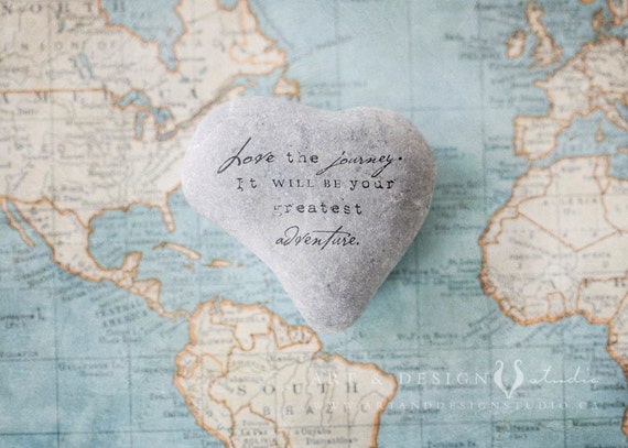 World Map with Quote Inspirational Map Print Traveller