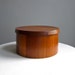 Vintage Dansk Staved Teak Ice Bucket by Jens Quistgaard IHQ 1960s Flat Lid Wood Box