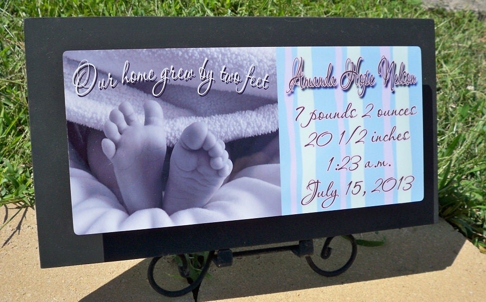 Birth announcement new baby sign nursery art by SimplySaidSayings