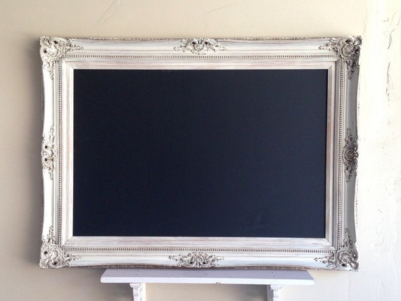 Vintage White Framed Chalkboard 3