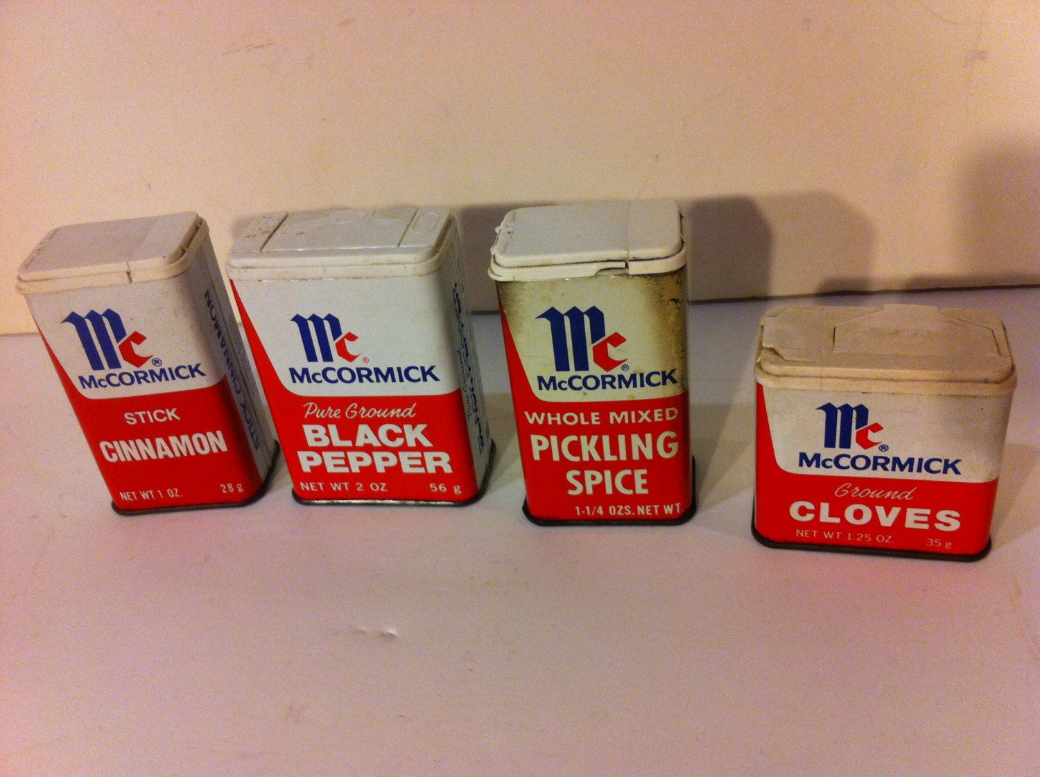 Set of 4 Vintage McCormick Spice Tins by PoisonAppleVintage