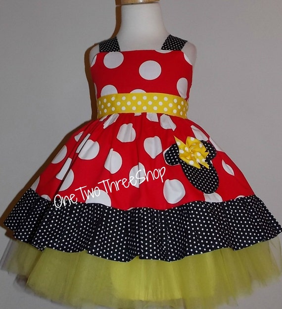 Minnie Mouse Dress Birthday Custom Boutique Children Clothing Red ...