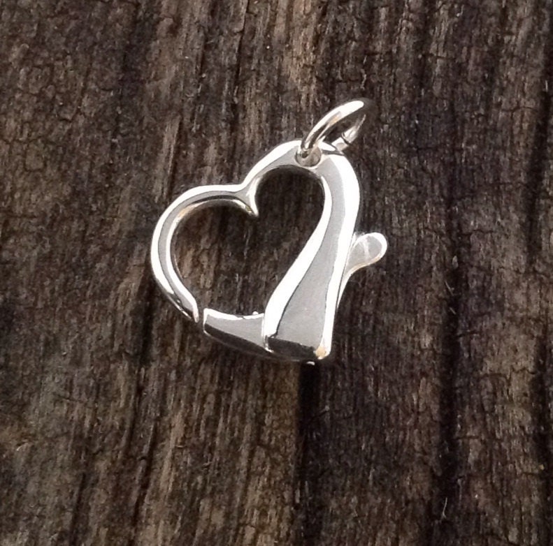 Sterling Silver Heart Clasp lobster Claw by midnightinsavannah