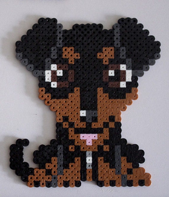 Custom Perler Bead Dog Magnet