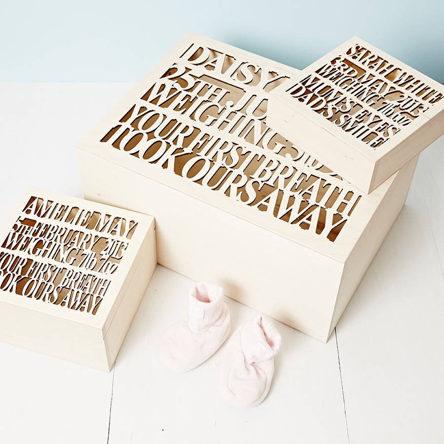 Personalised Wooden Baby Keepsake Box