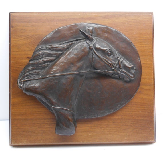 Vintage Bronze Horse Head Plaque by RicsRelics on Etsy