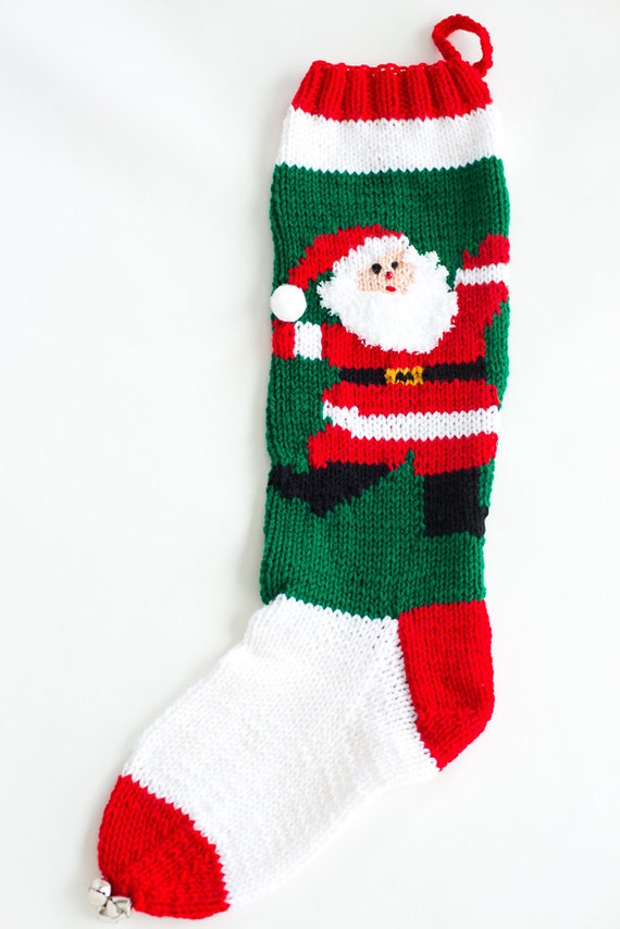 Knit Santa Claus Christmas Stocking Personalize