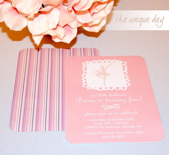 Ballerina Birthday Party Invitation, Ballerina, Ballet - Custom, Personalized Printable Card // BAL -01 Il_570xn