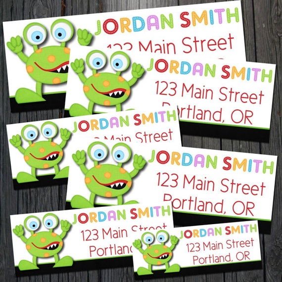 Little Monster Return Address Labels - Monster Party Il_570xn