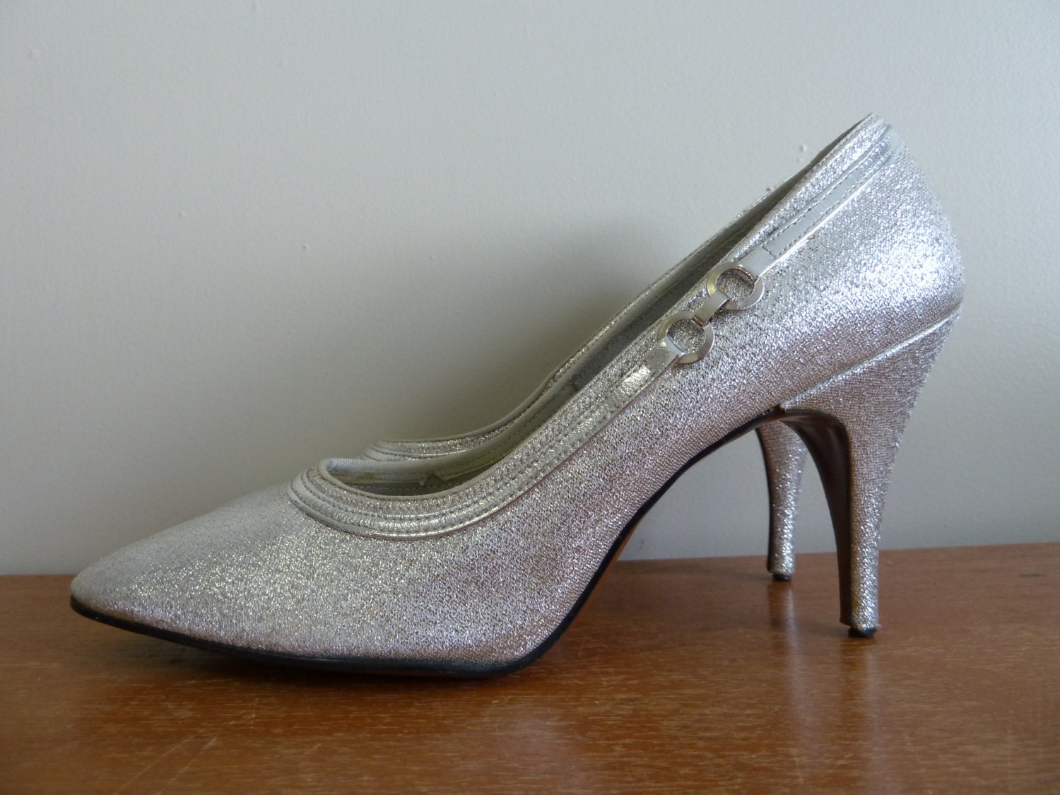 60s Stilettos Metallic Silver High Heels L. G. Haig Shoes