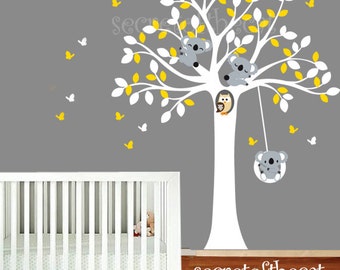 Wall Decals Nursery. Nursery Wall Decal. Tree and Koalas decal. Koala wall decal. Baby tree decal. Koala