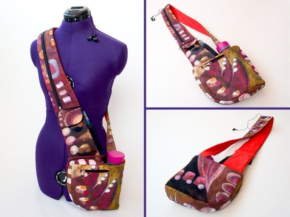 CrossBody Hipster Bag with Water and Phone pockets sewing