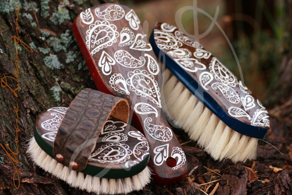 Set of 3 Custom Horse Brushes by MoxieDesignsATX on Etsy