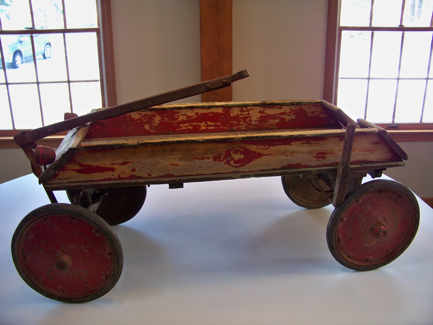 1924 Sheboygan DeLux Coaster Wagon Wooden Child's Wagon