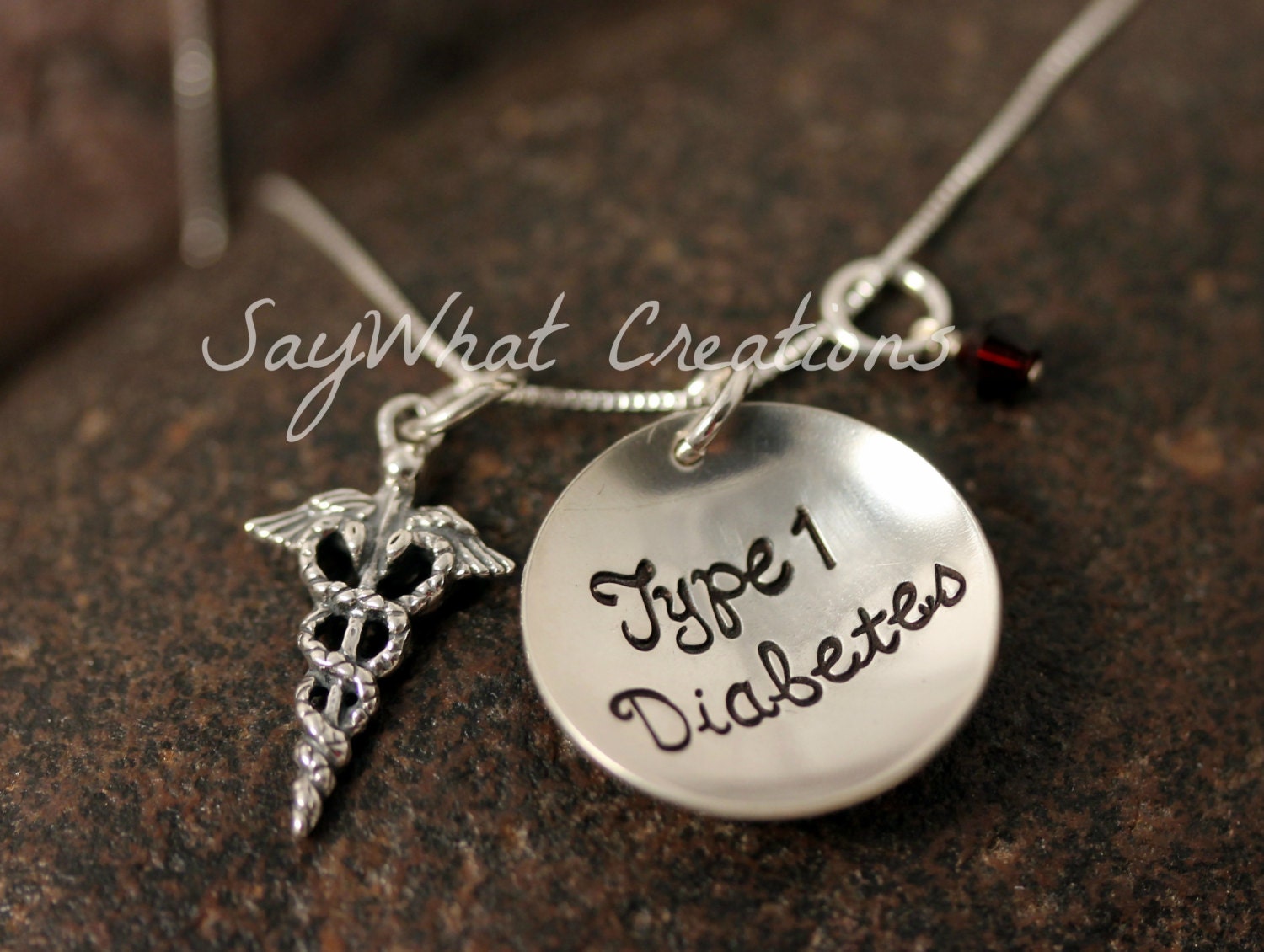 Medical Alert Necklace Custom Hand Stamped by SayWhatCreations