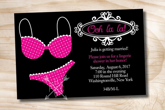 Printable Invitation Ooh La La Lingerie Bridal Shower Invitation 