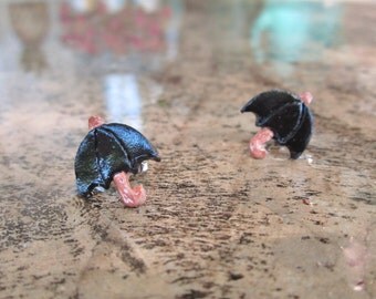 Polymer Clay Earrings... Little Black Umbrellas