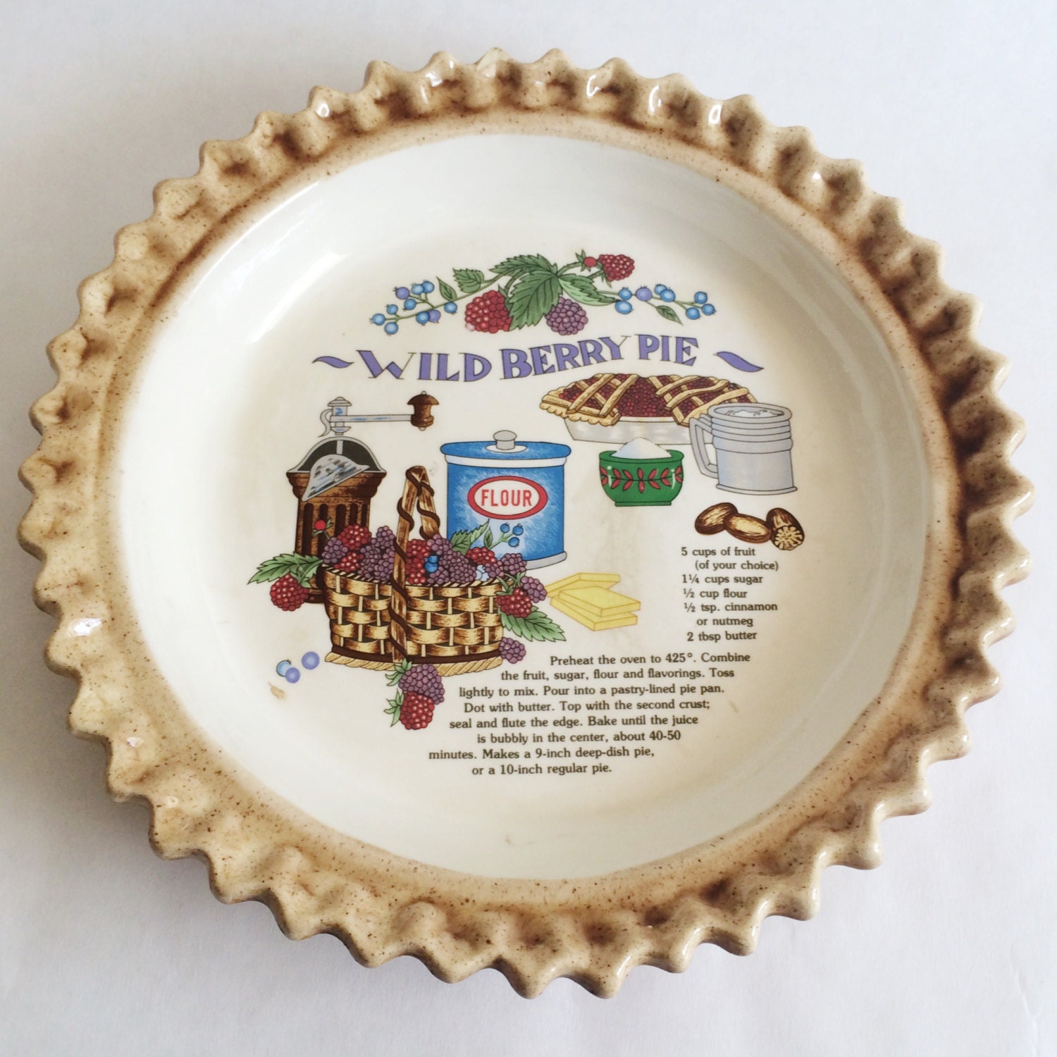 Unique Vintage Wild Berry Pie Dish Haute Juice