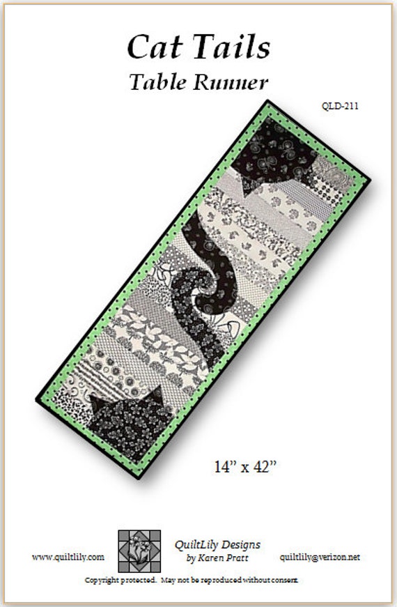 KIT Cat Tails Table Runner/Wall Hanging Quilt Pattern and KIT