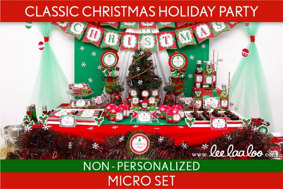 Classic Christmas Holiday Party Package Collection Set Micro NonPersonalized Printable // Classic Christmas - H2Nz1 Il_570xn