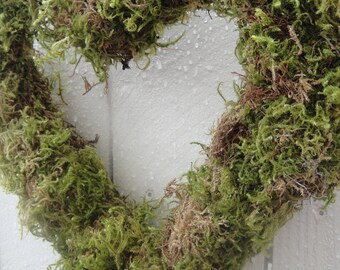 Heart Wreath Wedding Wreath Valentine Wreath St Patrick's Wreath Rustic Wedding Wreath Outdoor Wedding Wreath Moss Wreath