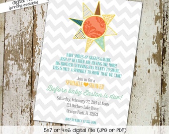 baby boy sprinkle invitation sunshine showered with love birthday diaper couples bring book gender reveal item 1249 shabby chic invitations