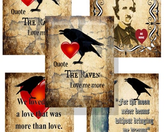 Printable Valentines Card Edgar Allen Poe Gothic