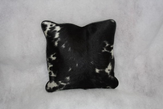 black and white cowhide pillow