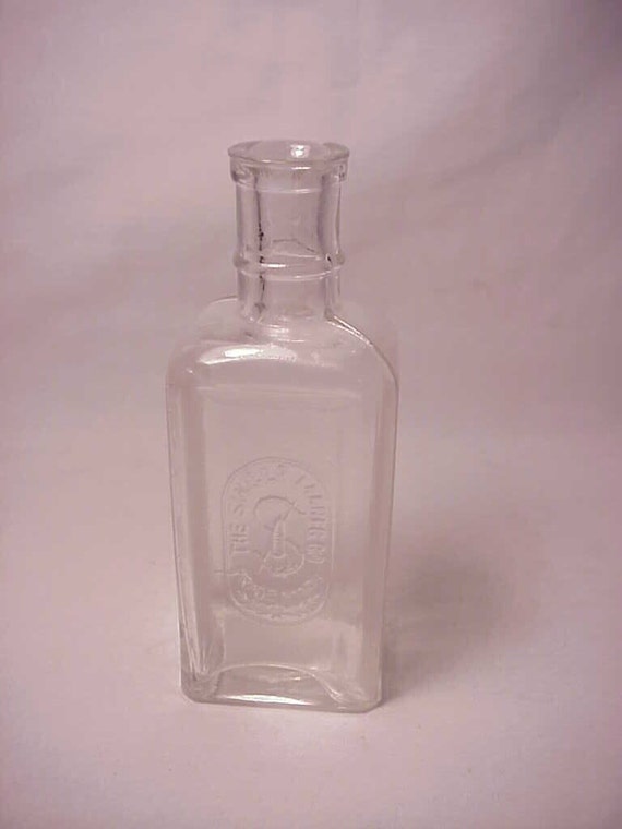 c1890s Singer Sewing Machine Oil Cork Top Blown Glass Bottle