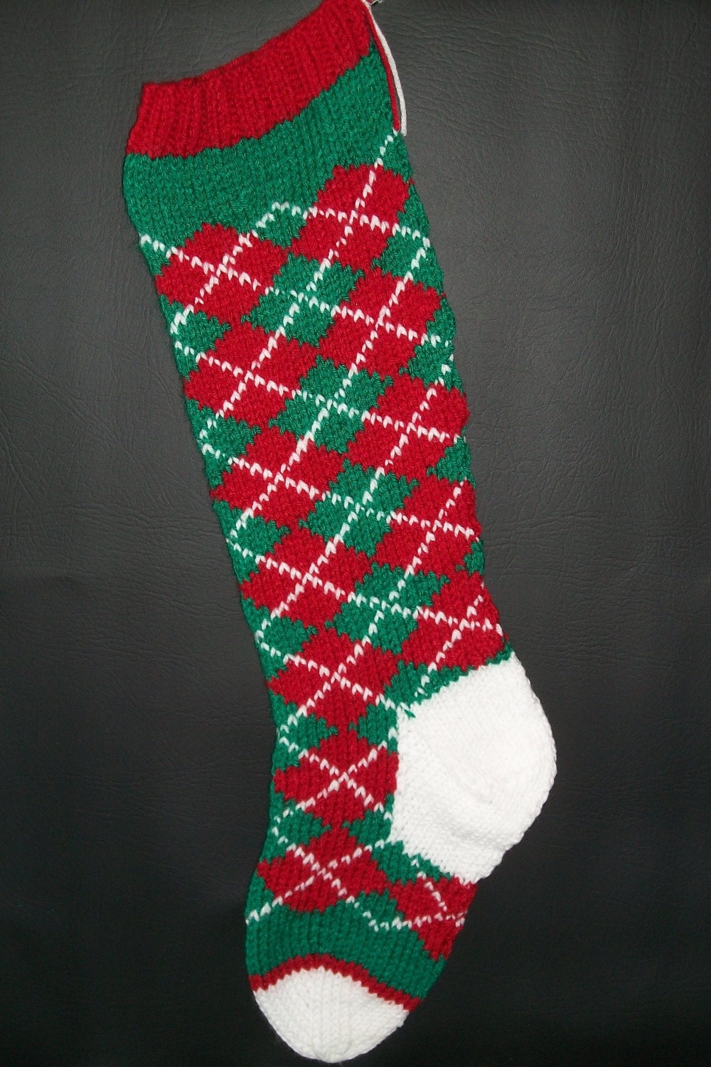 Christmas Stocking Hand Knitted READY FOR PURCHASE Original