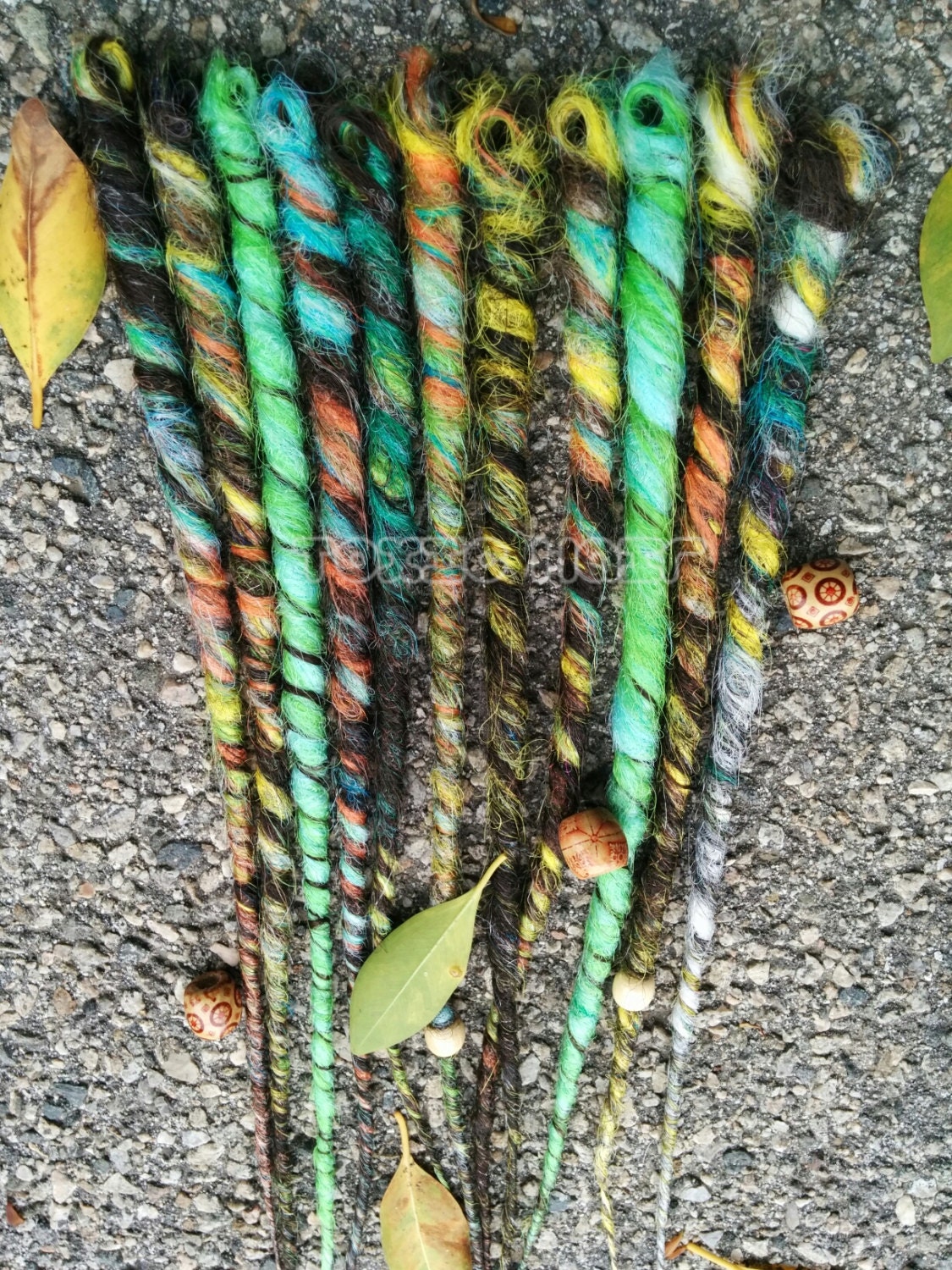 2 accent dreads with beads custom made you pick the colors